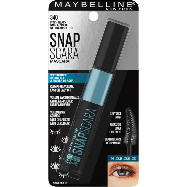 Maybelline New York Snapscara Waterproof Mascara Pitch Black 0.34oz