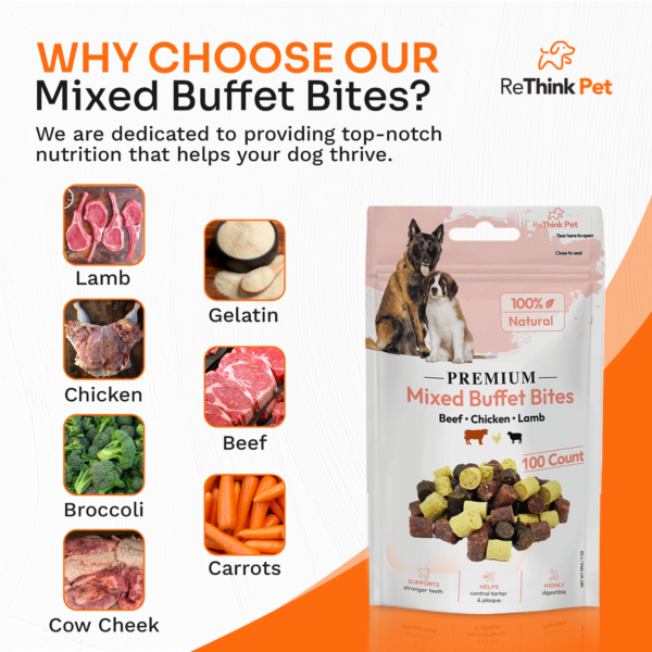 Rethink mascota buffet buffet buffet beef chiken cordero 100% natural