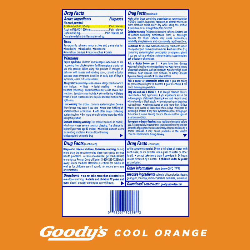 Goodys Cool Orange Headache Powder 24ct