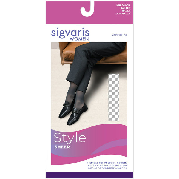 Sigvaris Women Sheer Style Knee High Calf 20-30 Closed Toe
