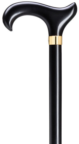 Harvy Men's Cane Extra Wide Ergonomic Brass Black