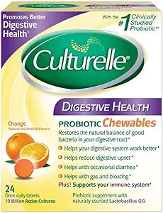 Culturelle Digestive Daily probiótico Naranja masticable tabletas 24