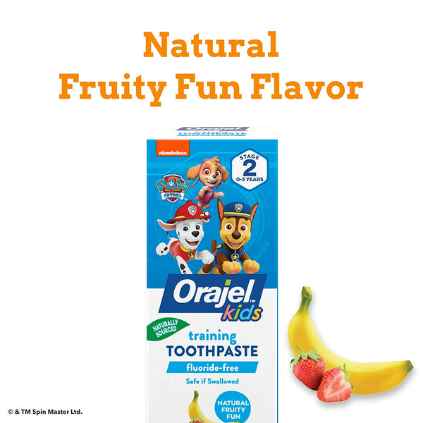 Orajel Kids Paw Patrol Fluoride-Free Training Toothpaste (0-3 years) 1.5 Oz