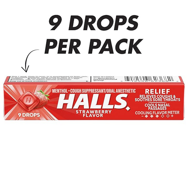 Halls Strawberry Drops 9ct