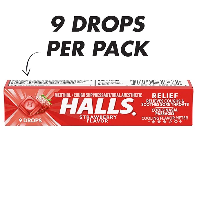 Halls Strawberry Drops 9ct