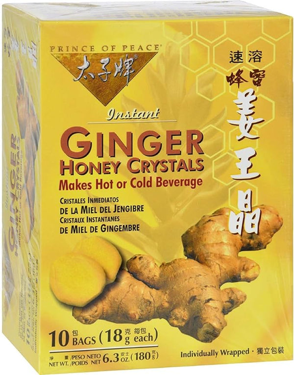 Prince of Peace Instant Tea Ginger Honey Crystals 10 Tea Bags