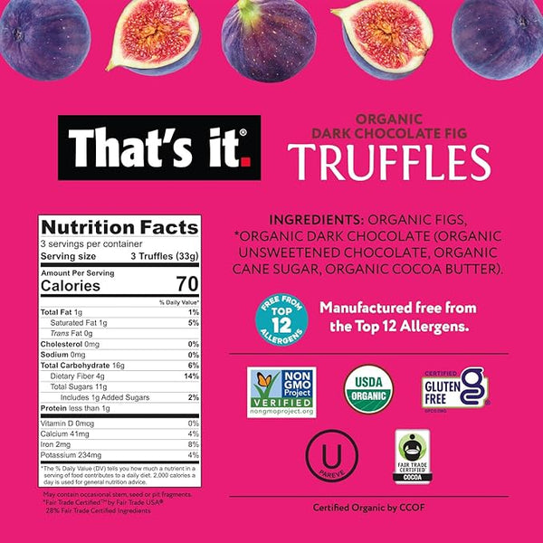 Ese es trufas de fig de chocolate negro 3.5 oz