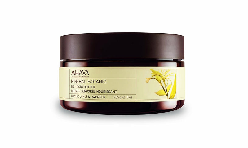 Ahava mineral botánico cuerpo mantequilla madreselva y lavanda 8oz