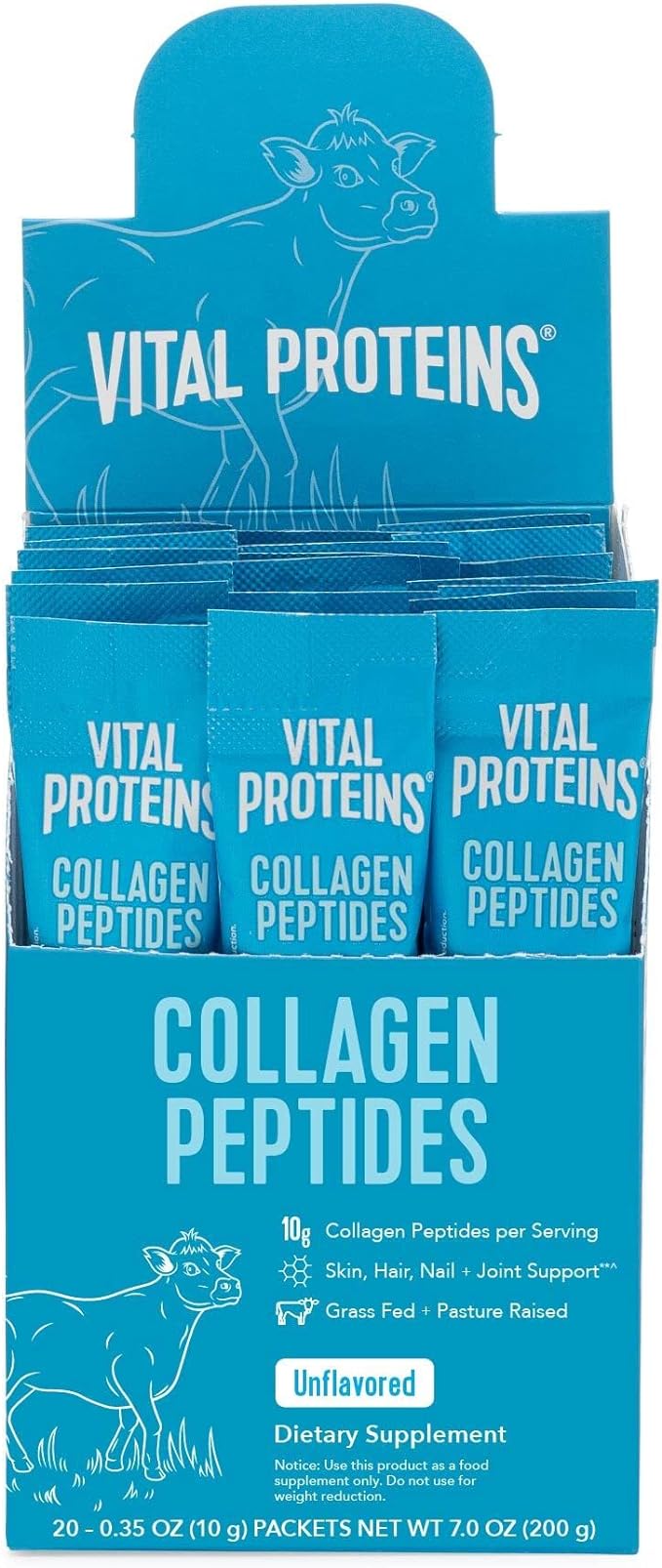 Péptidos de colágeno de proteínas vitales paquetes no saborizados de 0.35 oz