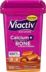 ViaCtiv, Calcium Plus D, Soft Chews, Caramelo - 100 Soft Chews