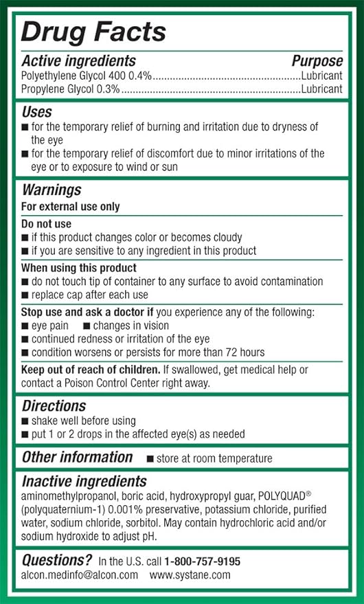 Alcon Systane Ultra Lubricant Eye Drops, Twin Pack, 10-mL Each