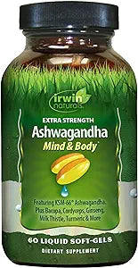 Irwin Ashwagandha Mind & Body Liquid Softgels 60ct