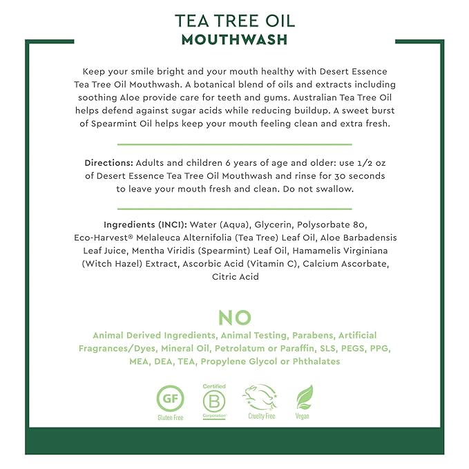 Essence esencia de té Aceite del árbol de té enjuague bucal 16 oz