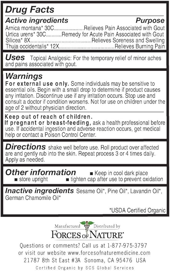 Fuerzas de la naturaleza Control de gota para el dolor 4 ml