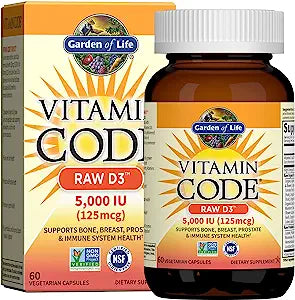 Garden Of Life Vitamin Code Raw D3 5000 Vegetable Capsules 60ct