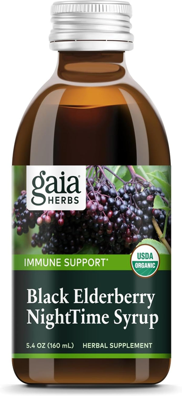 Gaia Herbs Black Elderberry NightTime Syrup