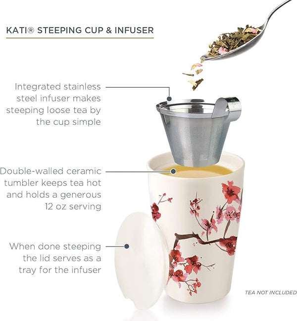 Tea Forte Kati Cup Cherry Blossoms Ceramic Tea Infuser
