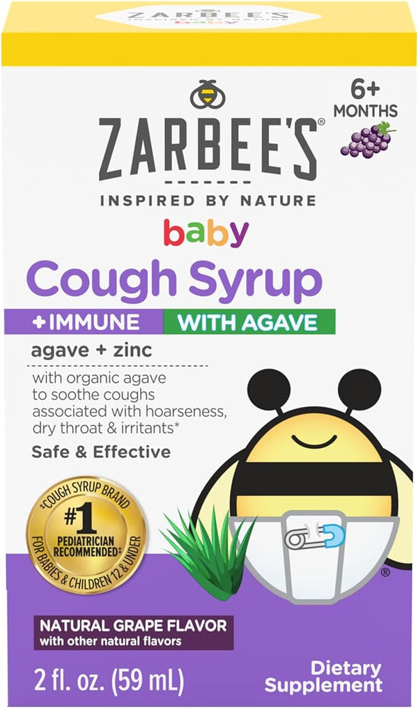 Zarbee's Baby Cough Syrup + Immune With Agave 2Oz