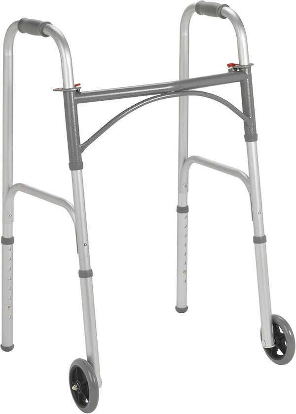 Drive Two Button Folding Steel Walker 10244-1