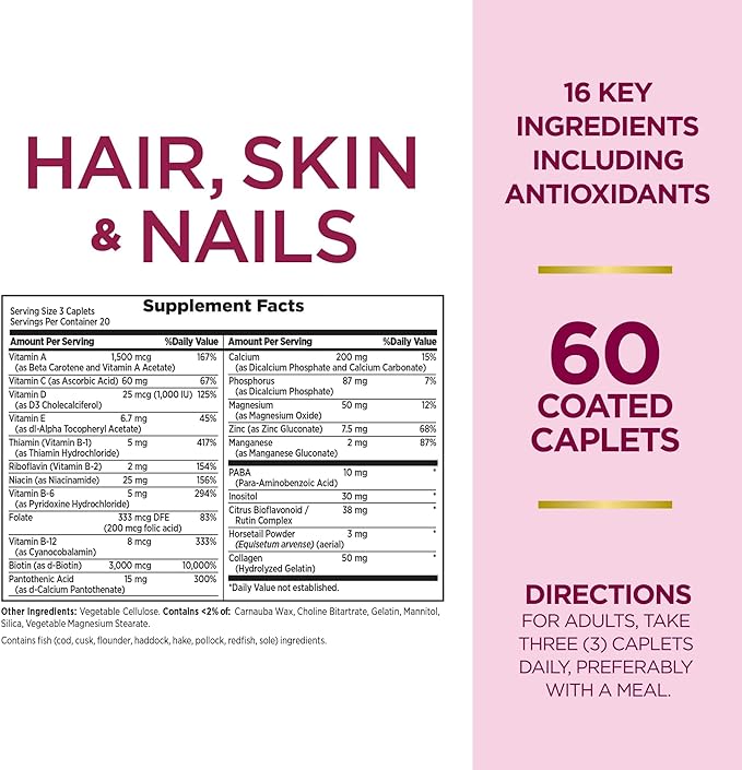 Bounty de la naturaleza Bounty Bounty Hair Skin and Nails 60 Caplets