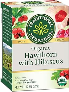 Traditional Medicinals Hawthron With Hibiscus Tea Bags 16 ct