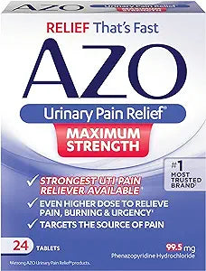 Azo Azo Urinario Dolor Alivio Máxima Fuerza Tabletas 24CT