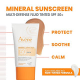 Fluid de múltiples defensa múltiple SPF 50+ de protector solar de Avene Mineral SPF 50+ 1.3oz