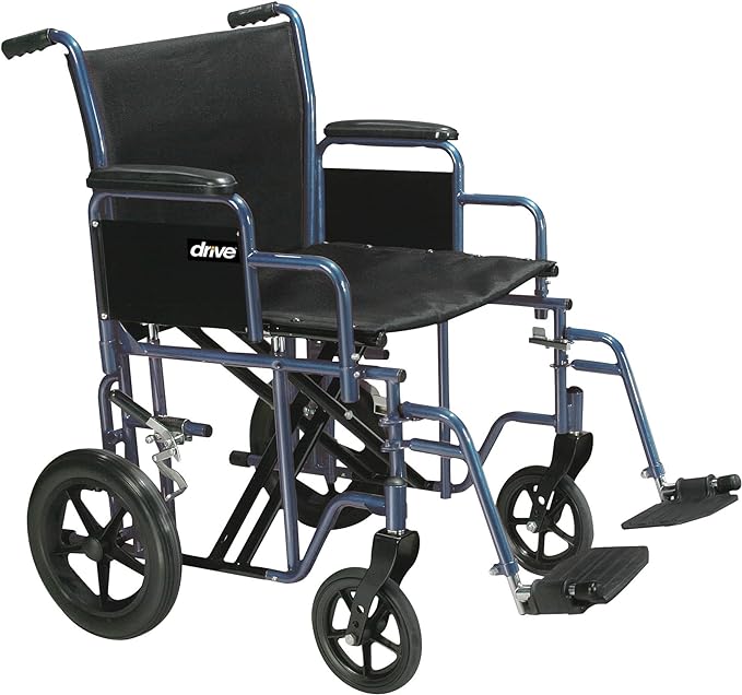 Drive Bariatric Heavy Duty Transport Wheelchair Blue Btr22-B