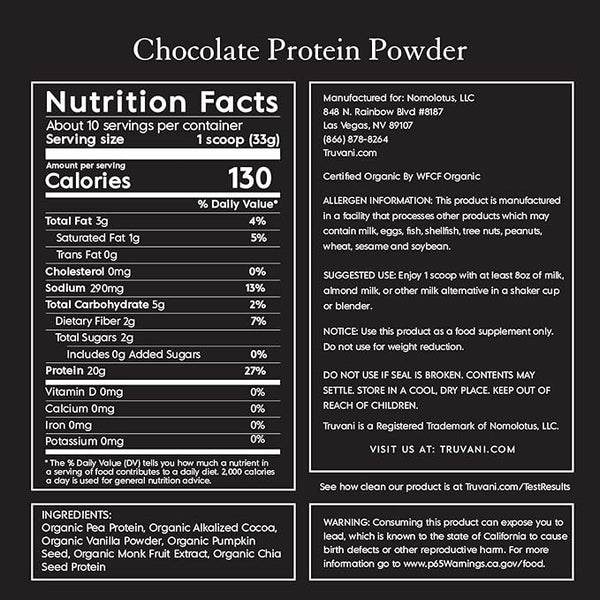 Truvani Plant Based Protein Chocolate 11.82Oz