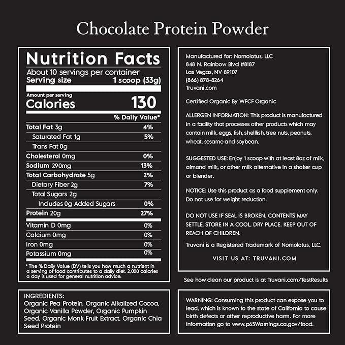 Proteína a base de planta Truvani Chocolate 11.82oz