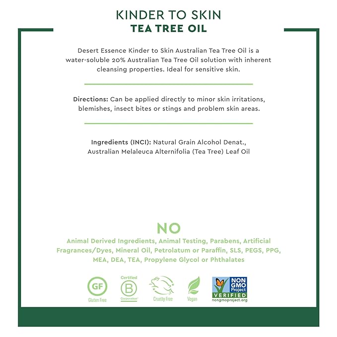 Essence del desierto Kinder Skin Tea Tree Oil 4 oz