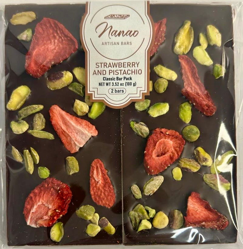 Nanao Strawberry & Pistacho Dark Chocolate Bar 3.35 oz