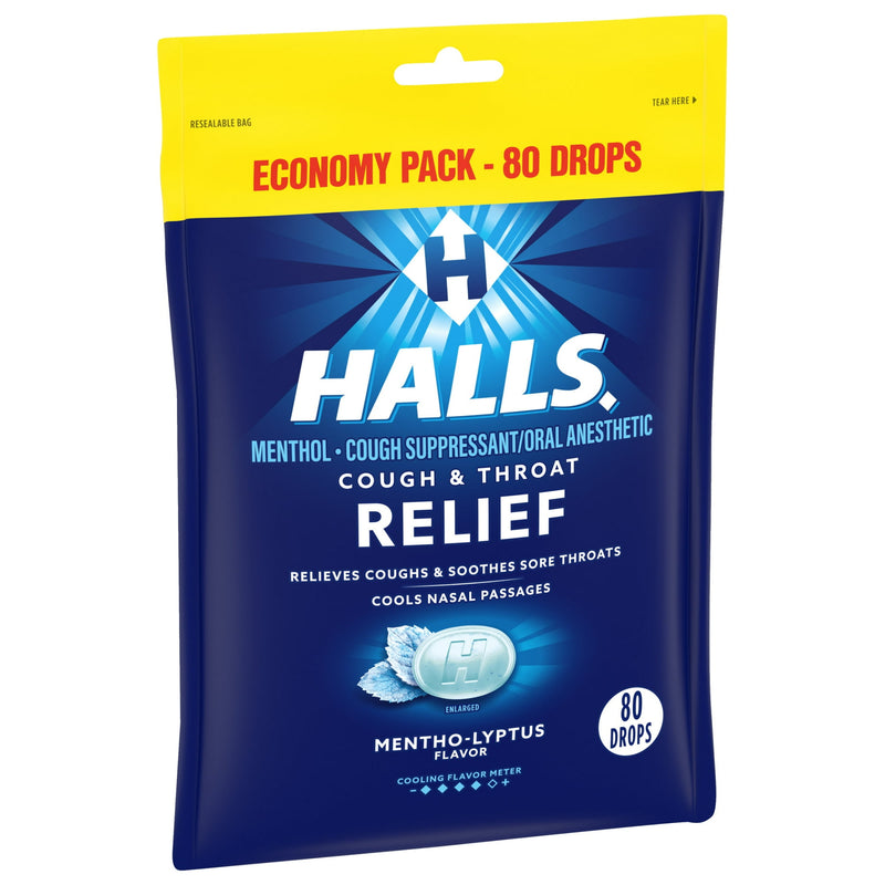 Halls Triple Soothing Menthol Drops 80ct