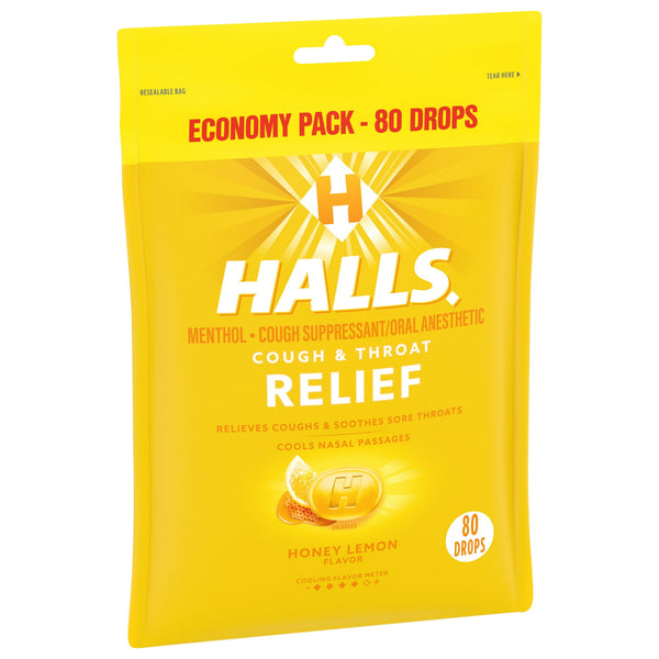 Halls Triple Soothing Honey Drops 80ct