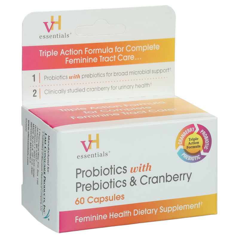 vH essentials Probiotics with Prebiotics and Cranberry 60 Capsules