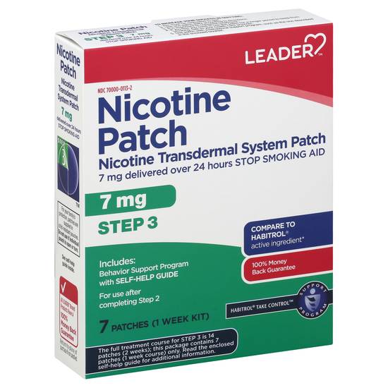 Leader Step 3 7mg Nicotine Transdermal Patches 7 ct