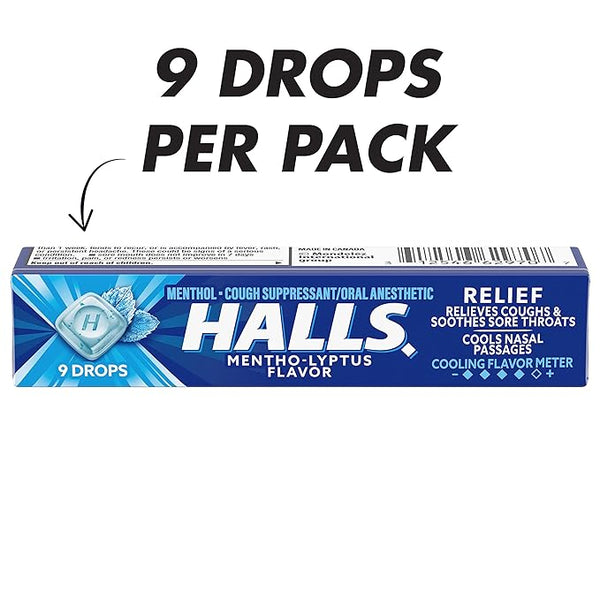 Halls Menthol Lyptus Cough Drops 9 Drops