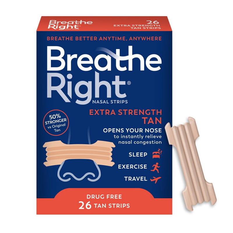 Breathe Right Nasal Strips Extra Strength Tan 26 ct