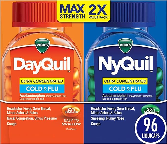 Vicks Dayquil & Nyquil Max 2X 96 Liquidcaps
