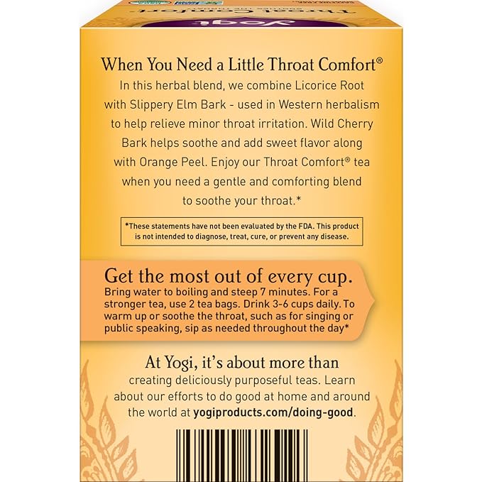 Yogi Throat Comfort Tea Bags 16ct