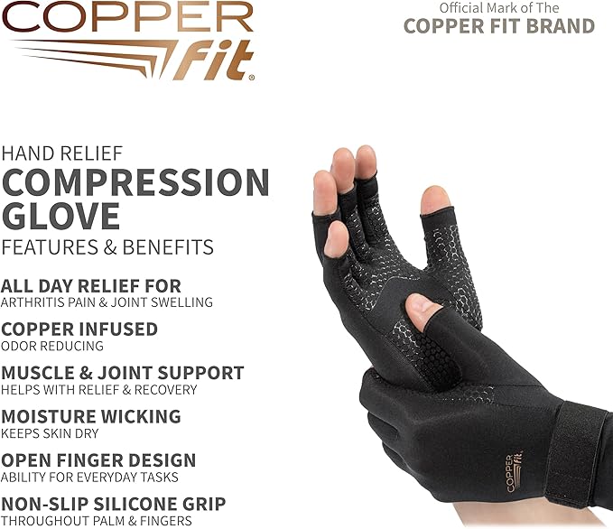 Copper Fit Compression Gloves Hand Relief