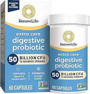 Renew Life Extra Care Probiotic 50 Billion CFU Vegetable Capsules 60ct