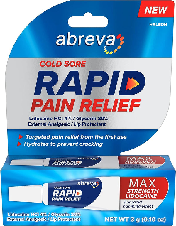 Abreva Cold Sore Rapid Pain Relief 0.10Oz
