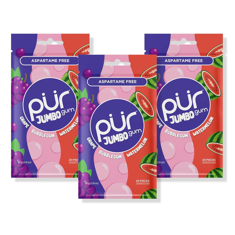 Pur Jumbo Gum Grape Bubble Gum Watermelon 2.9oz