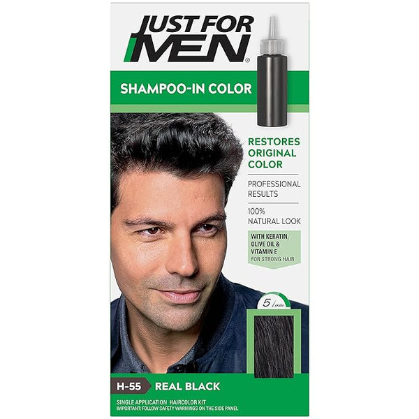Just For Men Shampoo Haircolor Real Black H55