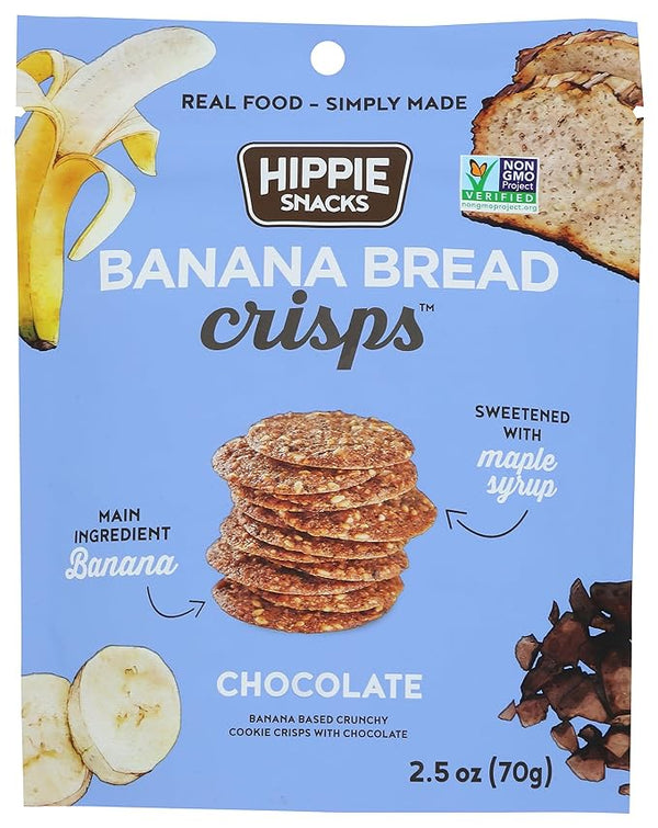 Bocadillos hippie Banana Bread Crisps Chocolate 2.5oz