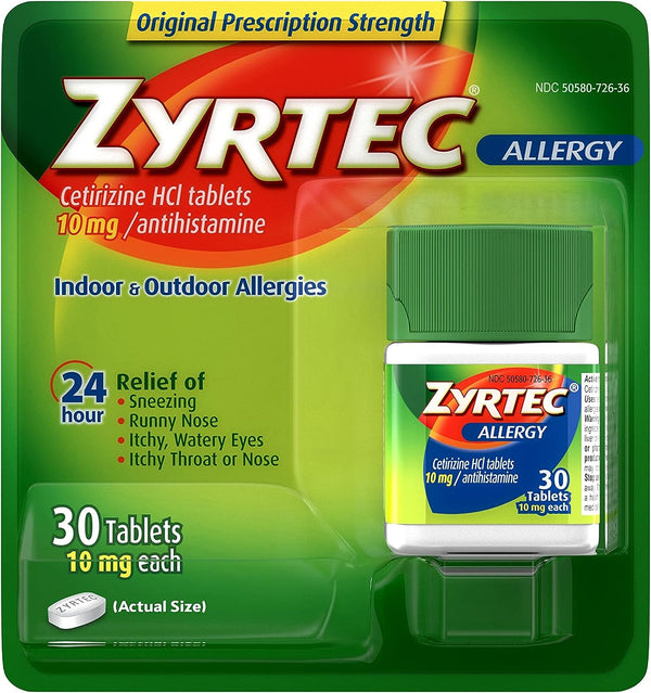 Zyrtec Allergy 24Hr 10mg 25 Tablets