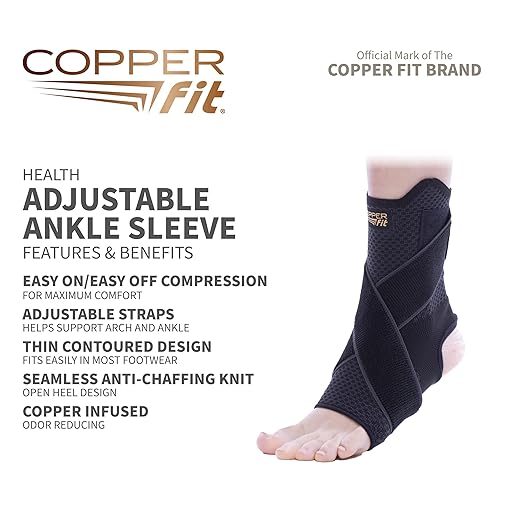 Copper Fit Ankle Sleeve With Adjustable Strap