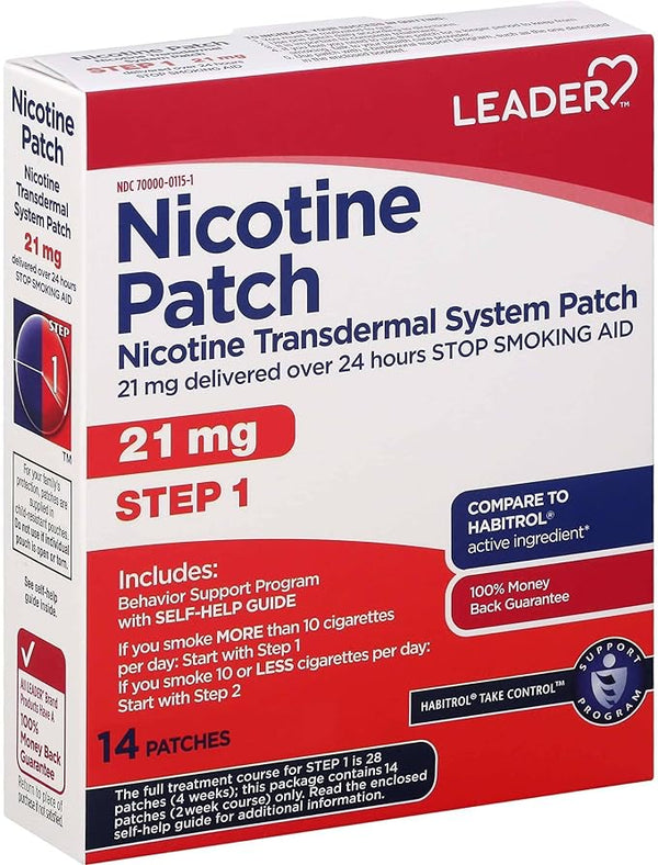Leader Step 1 21 mg Nicotine Transdermal Patches 14 ct