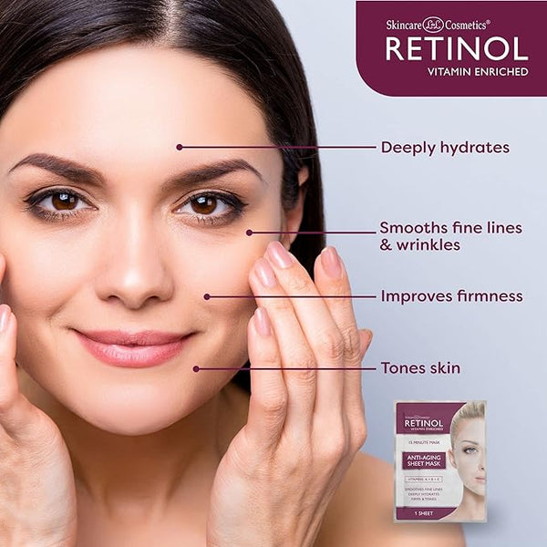 Skincare retinol anti -envejecimiento máscara de hoja 5ct